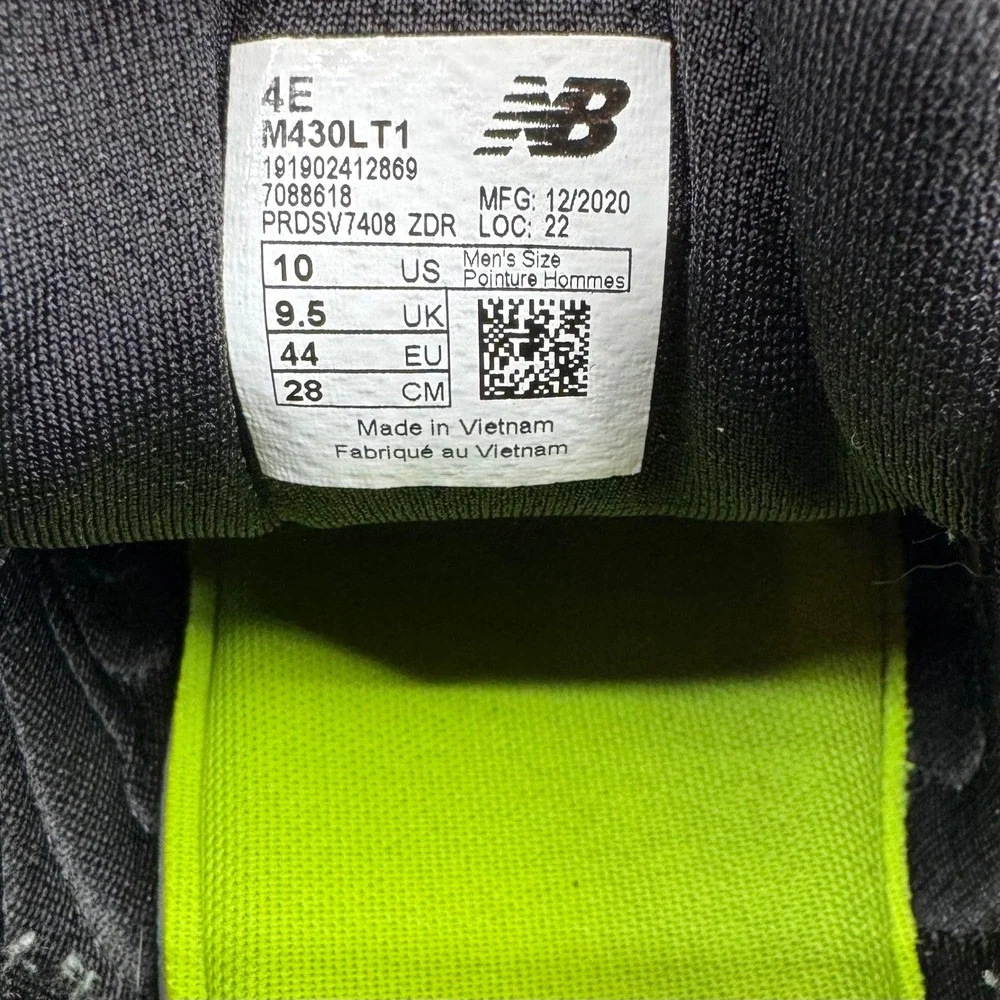 New Balance 430 Running Shoes Mens 10 Grey M430LT1 Extra Wide 4E Athletic